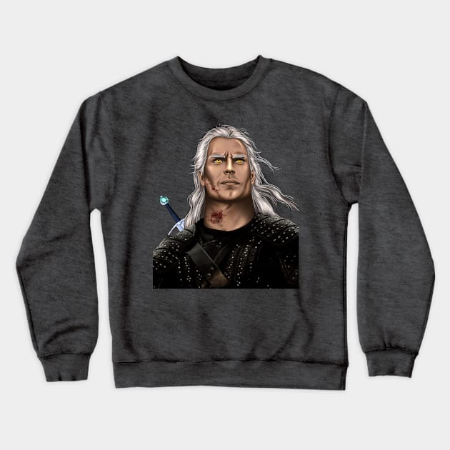 White wolf Crewneck Sweatshirt by Whettpaint